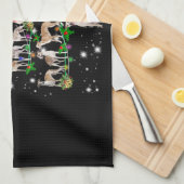 Funny Whippet Weihnachtsbaum Dekoration Geschirrtuch (Viertel Falte)