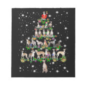Funny Whippet Weihnachtsbaum Dekorationsgeschenk Notizblock (Vorderseite)