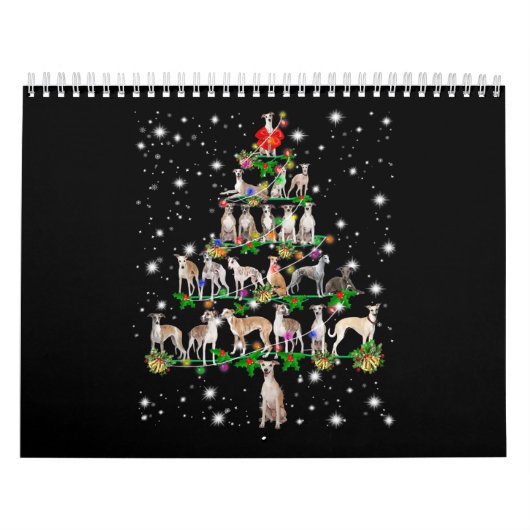 Funny Whippet Weihnachtsbaum Kalender (Titelbild)