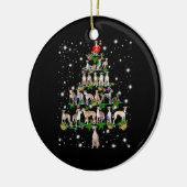 Funny Whippet Weihnachtsbaum Keramik Ornament (Links)