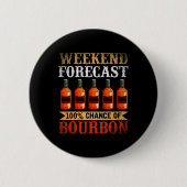Funny Whiskey Betrunken Weekend Prognose 100% Chan Button (Vorderseite)