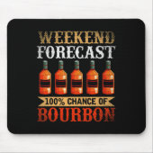 Funny Whiskey Betrunken Weekend Prognose 100% Chan Mousepad (Vorne)
