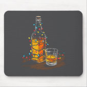 Funny Whiskey Christmas Graphics Lights Lover Long Mousepad (Vorne)