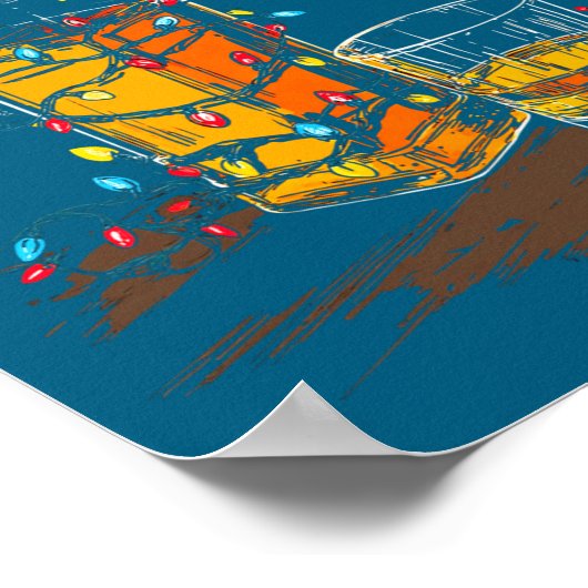 Funny Whiskey Christmas Graphics Lights Lover Long Poster (Ecke)