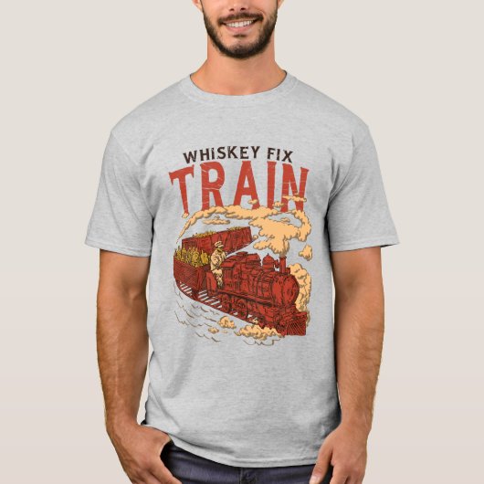 Funny Whiskey Fix Train T-Shirt (Vorderseite)