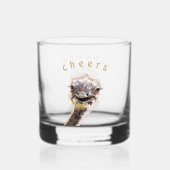 Funny Whiskey Glass Happy Ostrich - Benutzerdefini Whiskyglas (Vorderseite)