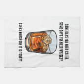 Funny Whiskey Tumbler - Kaffee oder Whiskey? Geschirrtuch (Horizontal)