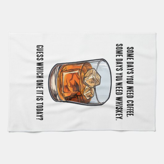 Funny Whiskey Tumbler - Kaffee oder Whiskey? Geschirrtuch (Horizontal)