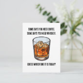 Funny Whiskey Tumbler - Kaffee oder Whiskey? Postkarte (Stehend Vorderseite)