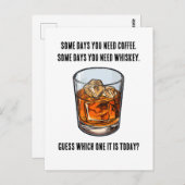 Funny Whiskey Tumbler - Kaffee oder Whiskey? Postkarte (Vorne/Hinten)