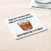 Funny Whiskey Tumbler - Kaffee oder Whiskey? Rechteckiger Pappuntersetzer (angewinkelt)