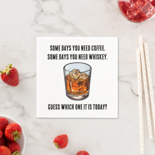 Funny Whiskey Tumbler - Kaffee oder Whiskey? Serviette (Beispiel)