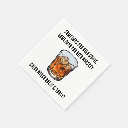 Funny Whiskey Tumbler - Kaffee oder Whiskey? Serviette (Ecke)