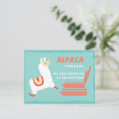 Funny White Alpaca Reise Postkarte (Stehend Vorderseite)
