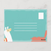 Funny White Alpaca Reise Postkarte (Rückseite)