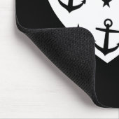 Funny White Anchors Herz Mousepad (Ecke)