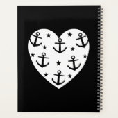 Funny White Anchors Herz Planer (Rückseite)