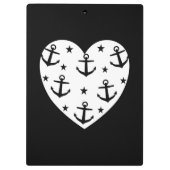 Funny White Anchors Klemmbrett (Rückseite)