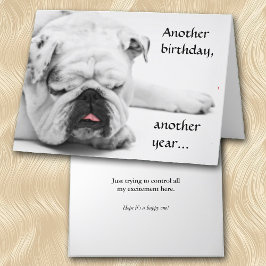 Funny White Bulldog Birthday Karte