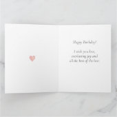 Funny White Cat Face on Light Pink Birthday Karte (Innenseite)