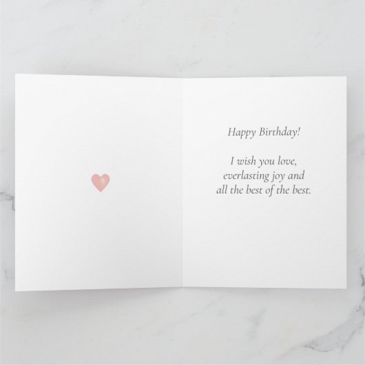 Funny White Cat Face on Light Pink Birthday Karte (Innenseite)