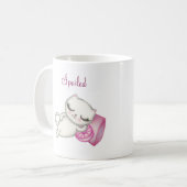 Funny White Cat Kaffee Tasse (Vorderseite Links)