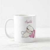 Funny White Cat Kaffee Tasse (Links)