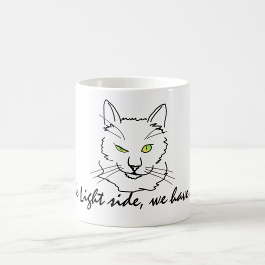 Funny White Cat Kaffeetasse (Mittel)