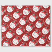 Funny White Cat Pattern Merry Catmas Weihnachten Geschenkpapier (Flach)