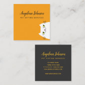 Funny White Cat Quadratische Visitenkarte (Vorne/Hinten)