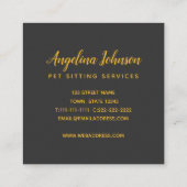 Funny White Cat Quadratische Visitenkarte (Rückseite)