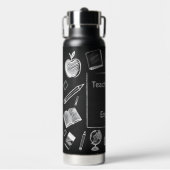 Funny White Chalk Blackboard Grundschullehrer Trinkflasche (Vorderseite)
