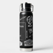Funny White Chalk Blackboard Grundschullehrer Trinkflasche (Hinten)