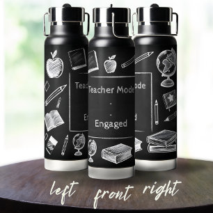 Funny White Chalk Blackboard Grundschullehrer Trinkflasche
