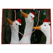 Funny White Duds in Red Santa Caps Urlaub Große Geschenktüte (Vorderseite)
