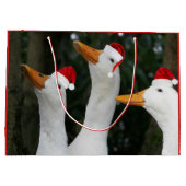 Funny White Duds in Red Santa Caps Urlaub Große Geschenktüte (Rückseite)