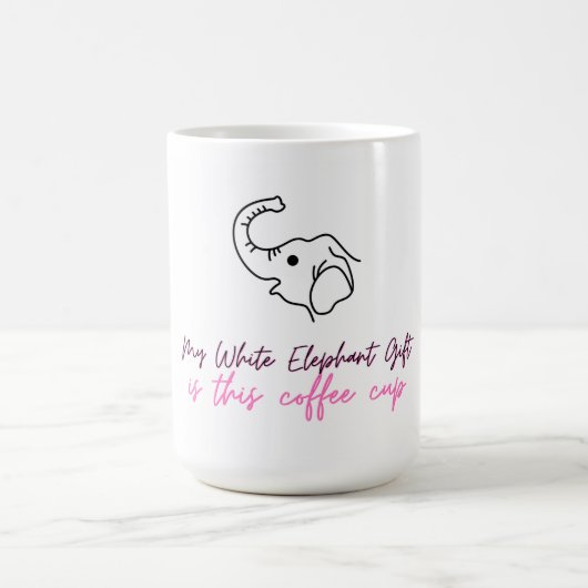 Funny White Elephant Gift - Coffee Cup Kaffeetasse (Mittel)