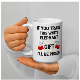 Funny White Elephant Gift, White Elephant Coffee Kaffeetasse