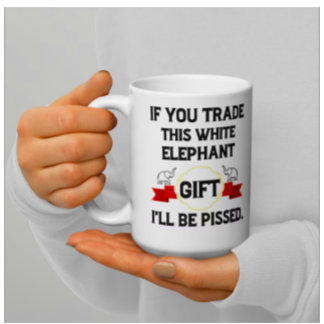 Funny White Elephant Gift, White Elephant Coffee Kaffeetasse