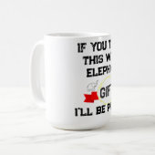 Funny White Elephant Gift, White Elephant Coffee Kaffeetasse (Vorderseite Links)