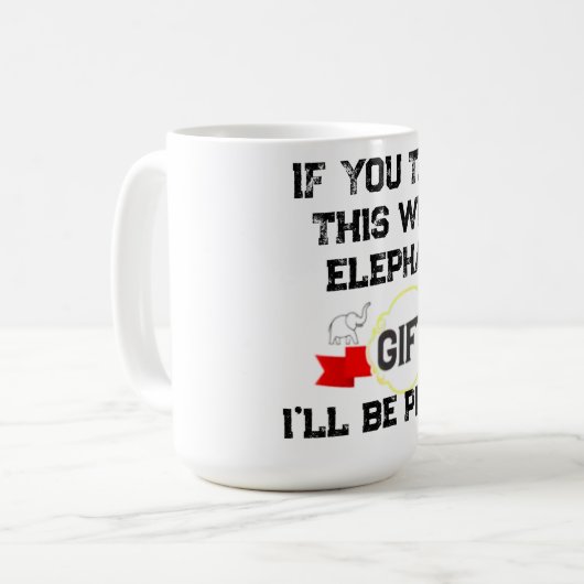 Funny White Elephant Gift, White Elephant Coffee Kaffeetasse (Vorderseite Links)