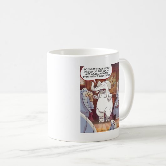 Funny White Elephant im Raum Kaffeetasse (VorderseiteRechts)