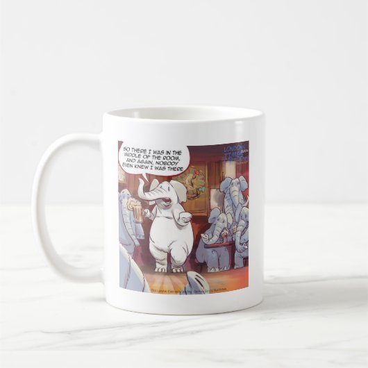 Funny White Elephant im Raum Kaffeetasse (Links)
