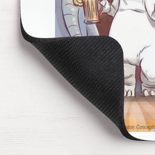 Funny White Elephant im Raum Mousepad (Ecke)