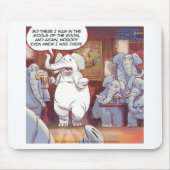 Funny White Elephant im Raum Mousepad (Vorne)