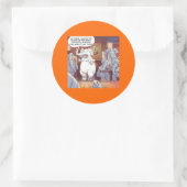 Funny White Elephant im Raum Runder Aufkleber (Tasche)