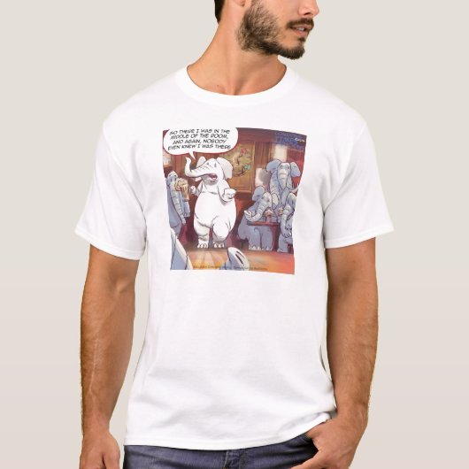 Funny White Elephant im Raum T-Shirt (Vorderseite)
