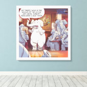 Funny White Elephant in Room Canvas drucken Leinwanddruck (Insitu (Holzboden))