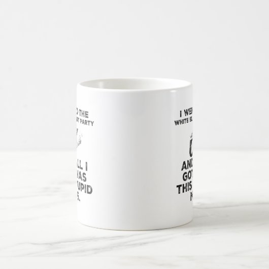 Funny White Elephant Weihnachts-Party Design Kaffeetasse (Mittel)