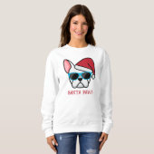 Funny White Frenchie Santa Paws Weihnachten Sweatshirt (Vorne ganz)
